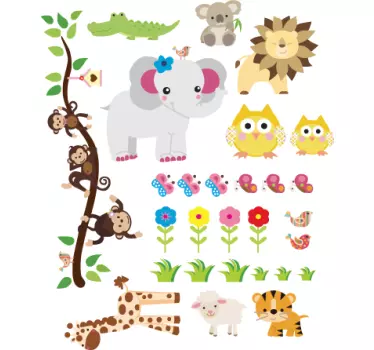 Wandtattoo Kinderzimmer Dschungel - TenStickers