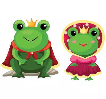 Froschkönig und Königin Aufkleber - TenStickers