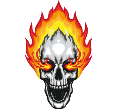 Aufkleber Auto Schädelfeuer - TenStickers