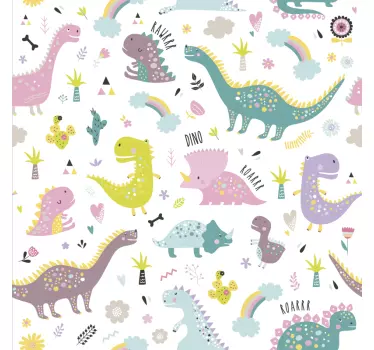 Lichtschalter aufkleber mit süßen dinosaurier-mustern - TenStickers
