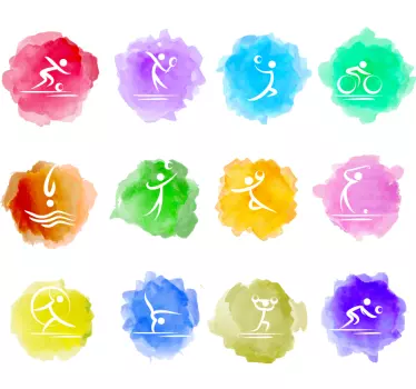 Sticker sport bunte sportikonen - TenStickers