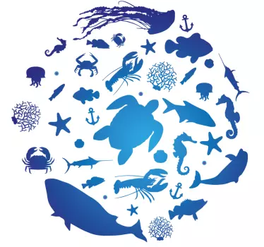 Fisch Aufkleber muster des meereslebens - TenStickers