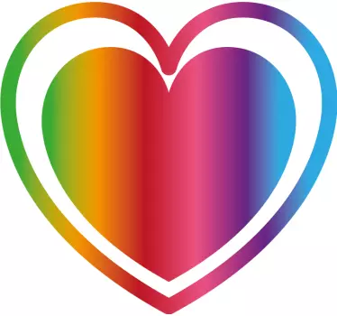 Herz Sticker Pack herz gradient regenbogen - TenStickers