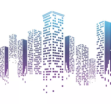 Wandtattoo skyline moderne stadtansicht - TenStickers