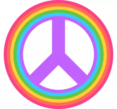 Aufkleber Auto Regenbogen friedenszeichen - TenStickers