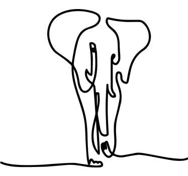 Fisch aufkleber minimalistische elefantenkontur - TenStickers