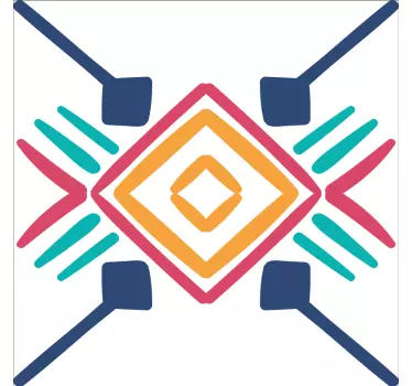 Fliesenaufkleber mit geometrischem buntem muster - TenStickers