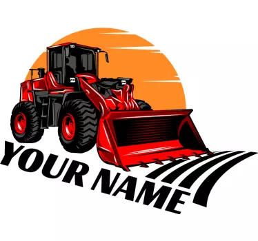 Personalisierte Sticker Roter traktor, großer name - TenStickers