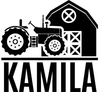 Wandtattoo natur traktor scheune szene - TenStickers