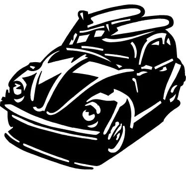 Wandtattoo VW Beetle mit Surfbrettern - TenStickers