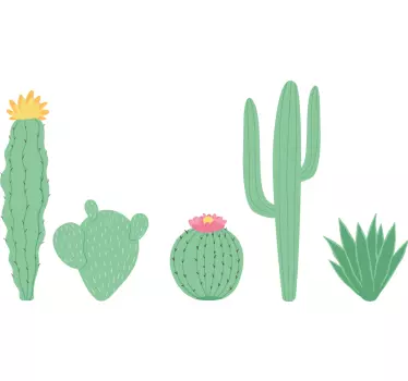 Wandtattoo natur kaktus kollektion präsentation - TenStickers