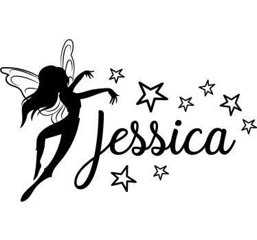 Wandtattoo kinderzimmer feencharakter name - TenStickers