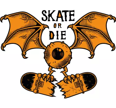 Wandtattoo extremsport skateboard fledermaus kreatur - TenStickers