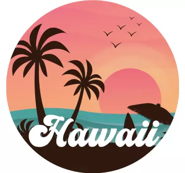 Folie kühlschrank hawaii sonnenuntergang szene - TenStickers