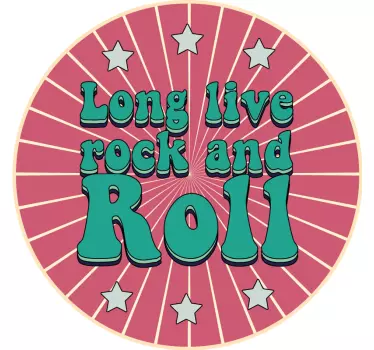 Wandtattoo Retro Es lebe das rock'n'roll-design der 70er jahre - TenStickers