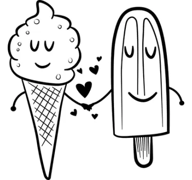 Eis Liebe kühlschrank folie - TenStickers