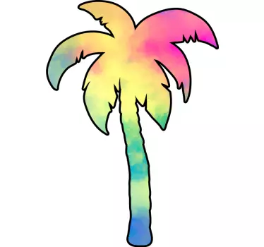 Wandtattoo natur bunte palmen-silhouette - TenStickers