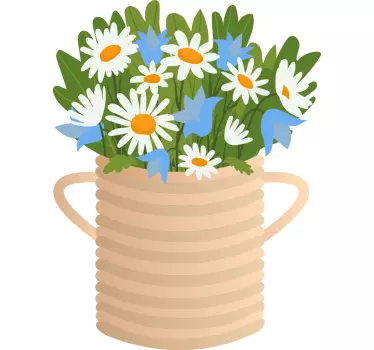 Wandtattoo blumen florale anordnung vase - TenStickers