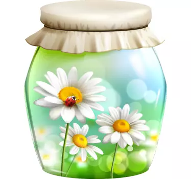 Wandtattoo blumen glas mit blumen - TenStickers