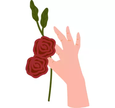 Wandtattoo natur hand mit rosen - TenStickers