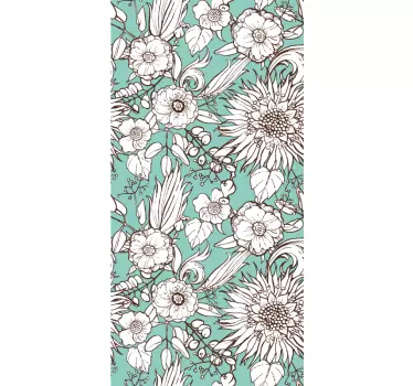Wandtattoo blumen florales sichtmuster - TenStickers