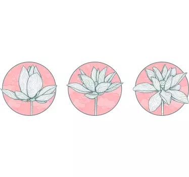 Wandtattoo blumen lotusblüten trio - TenStickers