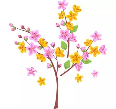 Wandtattoo blumen florales zweigarrangement - TenStickers