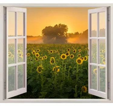 Blume Aufkleber Frühlingsfeld am abend - TenStickers