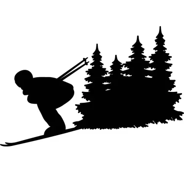 Wandtattoo extremsport skifahrer abenteuer szene - TenStickers