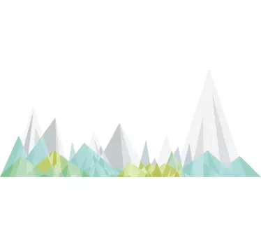 Wandtattoo natur geometrische berglandschaft - TenStickers