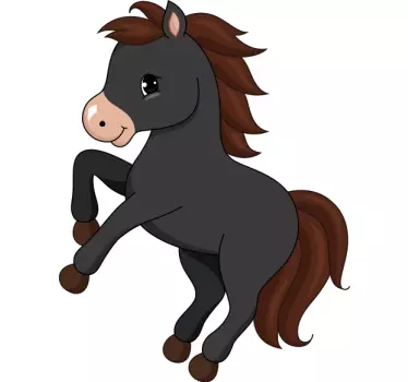 Wandtattoo Kleines schwarzes pferd - TenStickers