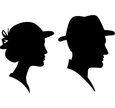 Silhouette Mann und Frau Aufkleber - TenStickers