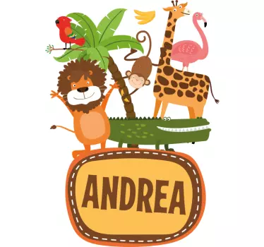 Wandtattoo kinderzimmer dschungeltiere freunde - TenStickers