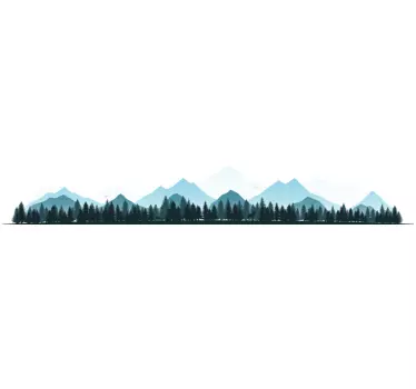Sticker Natur Silhouette berg mit bäumen - TenStickers