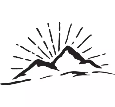 Wandtattoo natur sonnenstrahlen über bergen - TenStickers