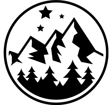 Wandtattoo natur bergwaldszene - TenStickers