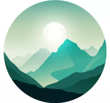 Wandtattoo natur bergsicht silhouette - TenStickers