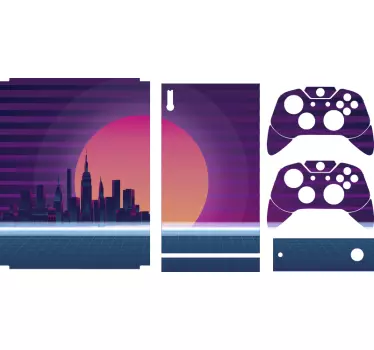 Xbox skin stadtlandschaft sonnenuntergang - TenStickers