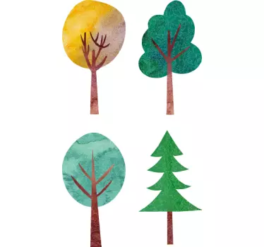 Wandtattoo natur buntes baum-motiv - TenStickers
