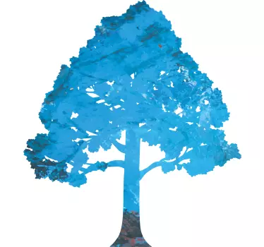 Wandtattoo skyline blauer laubbaum - TenStickers