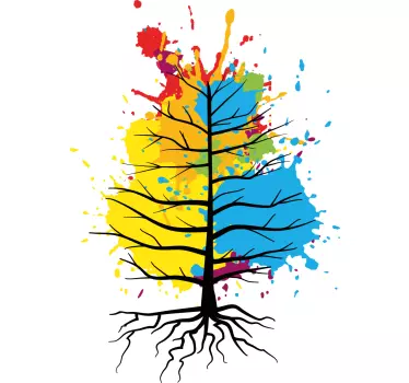 Wandtattoo Natur bunter baumspritzer - TenStickers