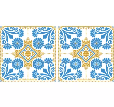 Fliesenaufkleber mit floralem muster - TenStickers