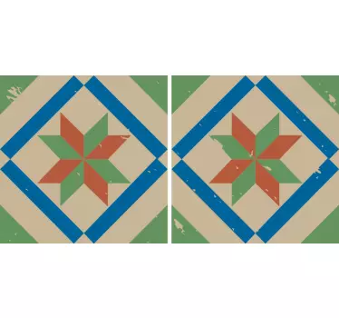 Fliesenaufkleber geometrische blumenanordnung - TenStickers