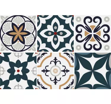 Fliesenaufkleber mit geometrischen fliesenmotiven - TenStickers