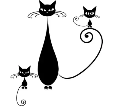 Katzenfamilie Aufkleber - TenStickers