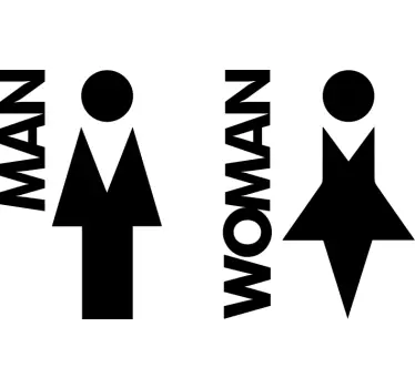 WC Aufkleber design mit geschlechtssymbolen - TenStickers