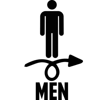 Türfolie Wc-männerschild mit pfeil - TenStickers