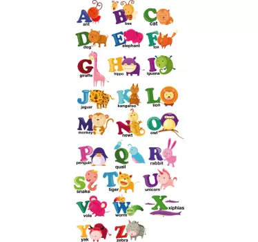 Tier Alphabet Englisch Aufkleber - TenStickers