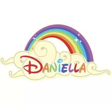 Regenbogen mit Namen Wandtattoo Kinderzimmer - TenStickers