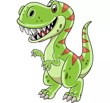 Dino Aufkleber Lustiger grüner cartoon-dinosaurier - TenStickers
